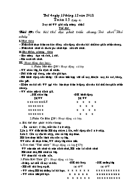 Giáo án Thể dục Lớp 4 - Bài 29: Ôn bài thể dục phát triển chung. Trò chơi “Thỏ nhảy” - Năm học 2017-2018