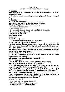 Giáo án Thủ công Lớp 1 - Tiết 1, Bài: Cắt, dán hàng rào đơn giản