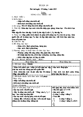 Giáo án Tổng hợp các môn Lớp 2 - Tuần 19 - Năm học 2020-2021