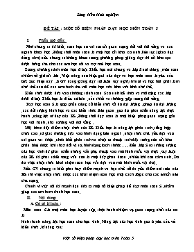 Sáng kiến kinh nghiệm Một số biện pháp dạy học môn Toán 5