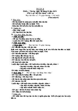 Giáo án Âm nhạc Khối Tiểu học - Tuần 8 - Năm học 2019-2020