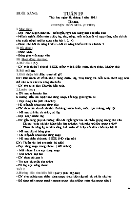 Giáo án Các môn Khối 2 - Tuần 19 - Năm học 2020-2021