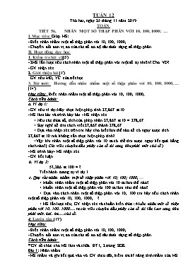 Giáo án Các môn Khối 5 - Tuần 12 - Năm học 2019-2020