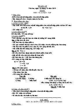 Giáo án Các môn Khối 5 - Tuần 15 - Năm học 2019-2020