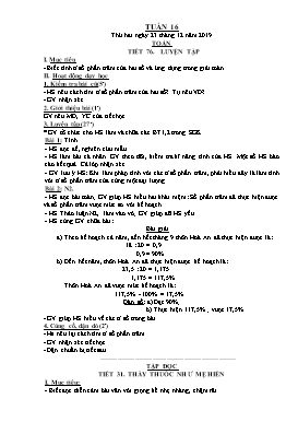 Giáo án Các môn Khối 5 - Tuần 16 - Năm học 2019-2020