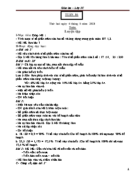 Giáo án Các môn Lớp 5 - Tuần 16 - Năm học 2020-2021