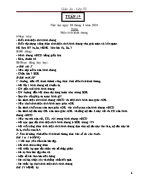 Giáo án Các môn Lớp 5 - Tuần 19 - Năm học 2020-2021