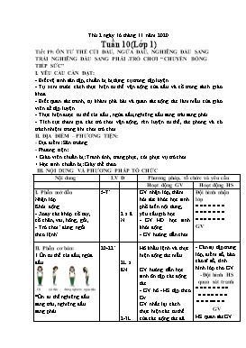 Giáo án Giáo dục thể chất Khối Tiểu học - Tuần 10 - Năm học 2020-2021