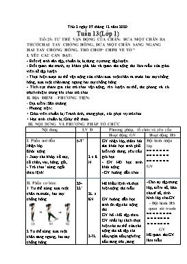 Giáo án Giáo dục thể chất Khối Tiểu học - Tuần 13 - Năm học 2020-2021