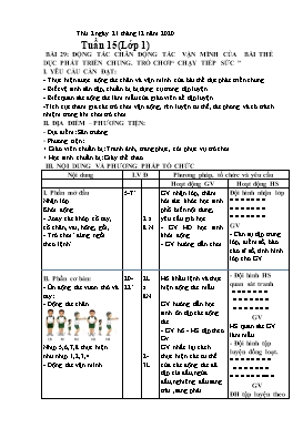 Giáo án Giáo dục thể chất Khối Tiểu học - Tuần 15 - Năm học 2020-2021
