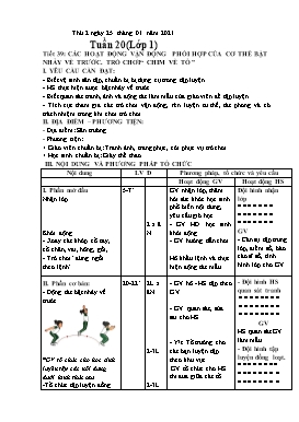 Giáo án Giáo dục thể chất Khối Tiểu học - Tuần 20 - Năm học 2020-2021