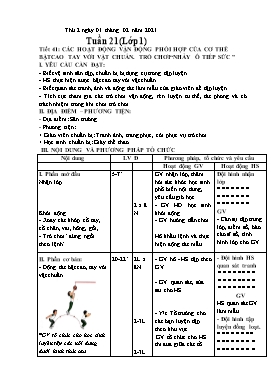 Giáo án Giáo dục thể chất Khối Tiểu học - Tuần 21 - Năm học 2020-2021