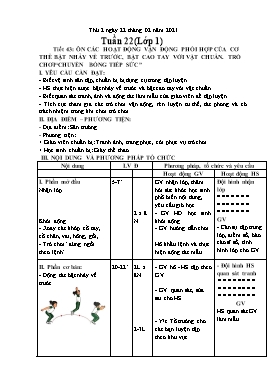 Giáo án Giáo dục thể chất Khối Tiểu học - Tuần 22 - Năm học 2020-2021