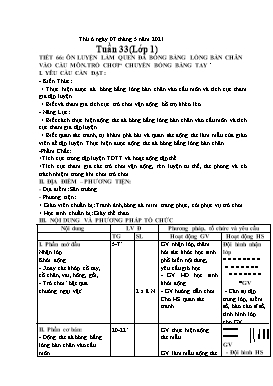 Giáo án Giáo dục thể chất Khối Tiểu học - Tuần 33 - Năm học 2020-2021