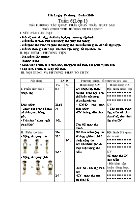 Giáo án Giáo dục thể chất Khối Tiểu học - Tuần 6 - Năm học 2020-2021