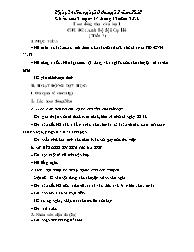 Giáo án Hoạt động thư viện Lớp 1 - Tuần 14 - Năm học 2020-2021