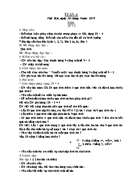 Giáo án Khối 2 - Tuần 4 - Năm học 2019-2020