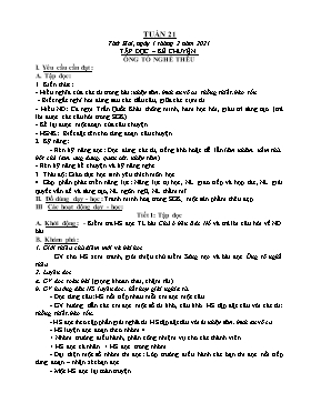 Giáo án Khối 3 - Tuần 21 - Năm học 2020-2021