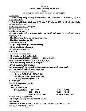 Giáo án Khối 4 - Tuần 4 - Năm học 2019-2020