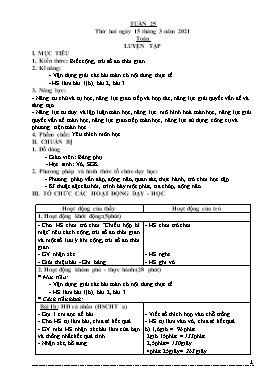 Giáo án Khối 5 soạn theo ĐHPTNLHS - Tuần 25 (Tiếp) - Năm học 2020-2021