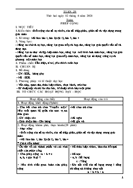 Giáo án Khối 5 soạn theo ĐHPTNLHS - Tuần 30 - Năm học 2020-2021