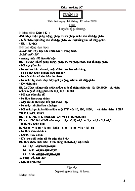 Giáo án Khối 5 - Tuần 13 - Năm học 2020-2021