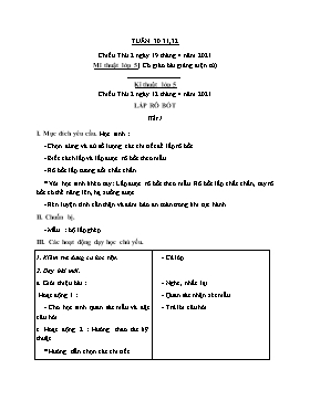 Giáo án Kĩ thuật Lớp 5 - Tuần 30 đến 32 - Năm học 2020-2021