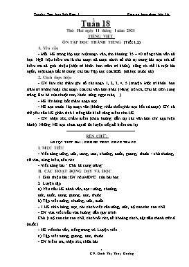 Giáo án Lớp 1 (Buổi chiều) - Tuần 18 - Năm học 2020-2021 - Đinh Thị Thúy Hương