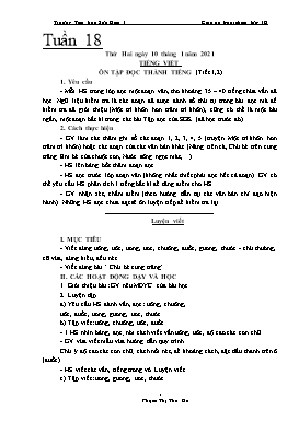 Giáo án Lớp 1 (Buổi chiều) - Tuần 18 - Năm học 2020-2021 - Phạm Thị Thu Hà