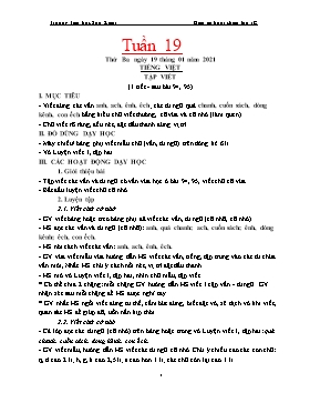 Giáo án Lớp 1 (Buổi chiều) - Tuần 19 - Năm học 2020-2021 - Trường tiểu học Sơn Kim 1