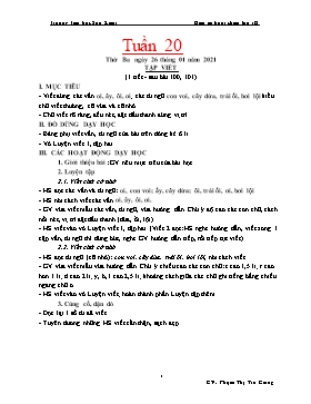 Giáo án Lớp 1 (Buổi chiều) - Tuần 20 - Năm học 2020-2021 - Phạm Thị Trà Giang