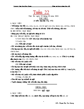 Giáo án Lớp 1 (Buổi chiều) - Tuần 22 - Năm học 2020-2021 - Phạm Thị Trà Giang