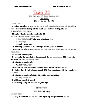 Giáo án Lớp 1 (Buổi chiều) - Tuần 22 - Năm học 2020-2021 - Trường tiểu học Sơn Kim 1