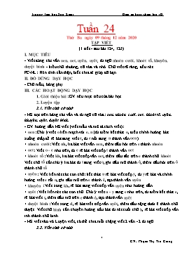 Giáo án Lớp 1 (Buổi chiều) - Tuần 24 - Năm học 2020-2021 - Phạm Thị Trà Giang