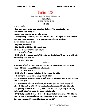 Giáo án Lớp 1 (Buổi chiều) - Tuần 28 - Năm học 2020-2021 - Phạm Thị Trà Giang