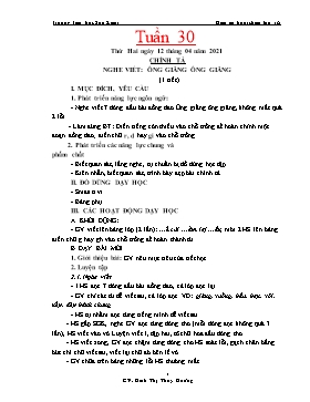 Giáo án Lớp 1 (Buổi chiều) - Tuần 30 - Năm học 2020-2021 - Đinh Thị Thúy Hương