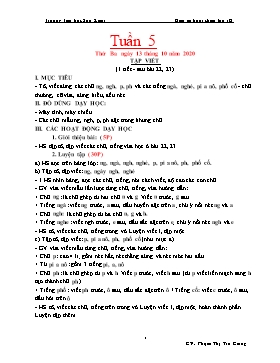 Giáo án Lớp 1 (Buổi chiều) - Tuần 5 - Năm học 2020-2021 - Phạm Thị Trà Giang