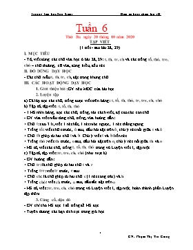 Giáo án Lớp 1 (Buổi chiều) - Tuần 6 - Năm học 2020-2021 - Phạm Thị Trà Giang