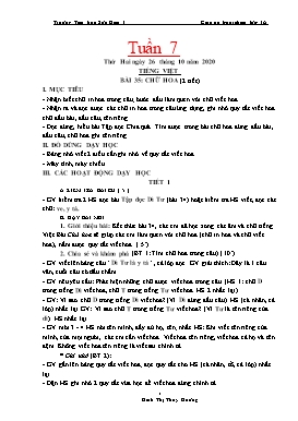 Giáo án Lớp 1 (Buổi chiều) - Tuần 7 - Năm học 2020-2021 - Đinh Thị Thúy Hương