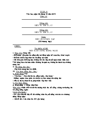 Giáo án Lớp 1 (Buổi chiều) - Tuần 8 - Năm học 2019-2020