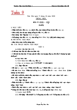 Giáo án Lớp 1 (Buổi chiều) - Tuần 9 - Năm học 2020-2021 - Phạm Thị Thu Hà