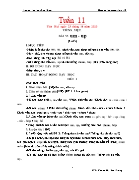 Giáo án Lớp 1 (Buổi sáng) - Tuần 11 - Năm học 2020-2021 - Phạm Thị Trà Giang