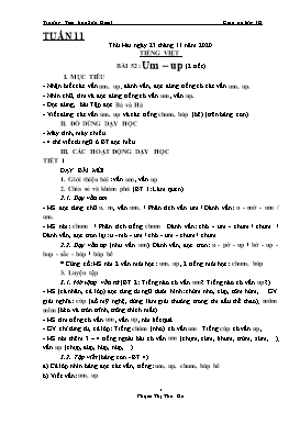 Giáo án Lớp 1 (Buổi sáng) - Tuần 11 - Năm học 2020-2021 - Phạm Thị Thu Hà