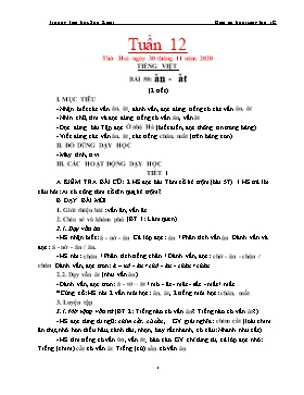 Giáo án Lớp 1 (Buổi sáng) - Tuần 12 - Năm học 2020-2021 - Trường tiểu học Sơn Kim 1