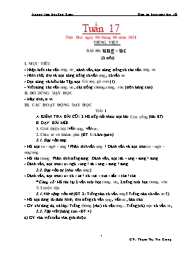 Giáo án Lớp 1 (Buổi sáng) - Tuần 17 - Năm học 2020-2021 - Phạm Thị Trà Giang