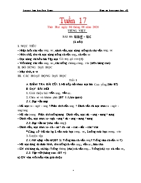 Giáo án Lớp 1 (Buổi sáng) - Tuần 17 - Năm học 2020-2021 - Trường tiểu học Sơn Kim 1