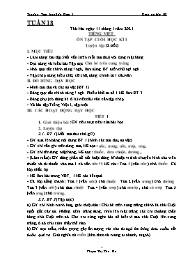 Giáo án Lớp 1 (Buổi sáng) - Tuần 18 - Năm học 2020-2021 - Phạm Thị Thu Hà