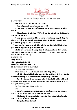 Giáo án Lớp 1 (Buổi sáng) - Tuần 25 - Năm học 2020-2021 - Đinh Thị Thúy Hương