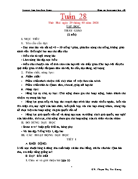 Giáo án Lớp 1 (Buổi sáng) - Tuần 28 - Năm học 2020-2021 - Phạm Thị Trà Giang