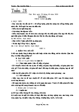 Giáo án Lớp 1 (Buổi sáng) - Tuần 28 - Năm học 2020-2021 - Phạm Thị Thu Hà